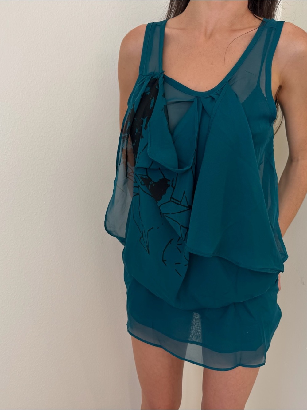 lovestitch Teal Layered Mini Dress